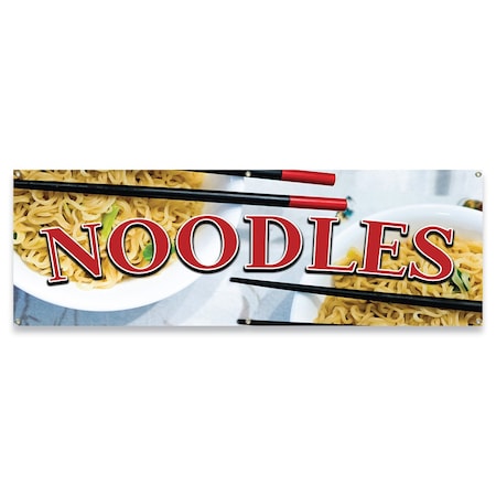 Signmission Noodles Banner Concession Stand Food Truck Single Sided B-72-30107